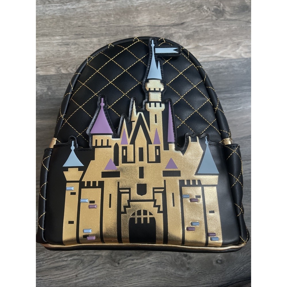 New 2025 Disney Parks Disneyland 70th Anniversary Castle Loungefly Mini Backpack
